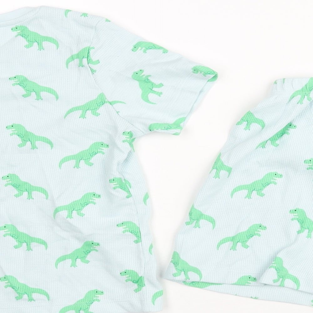 Marks and Boys Blue Geometric Cotton Pyjama Set Size 6-7 Years Pullover - Dinosaur Print