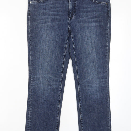 White Stuff Womens Blue Cotton Capri Jeans Size 30 in L24 in Regular Zip - Pockets