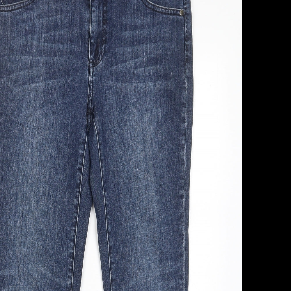 White Stuff Womens Blue Cotton Capri Jeans Size 30 in L24 in Regular Zip - Pockets
