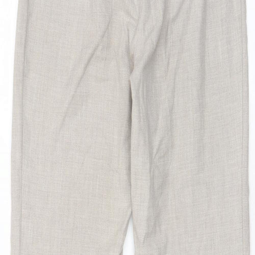 Essentials Womens Beige Polyester Trousers Size 10 L27 in Regular Hook & Eye - Embroidered