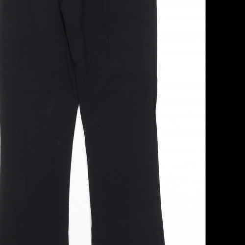 Hennes Womens Black Viscose Capri Trousers Size 10 L24 in Regular Zip - Tassled