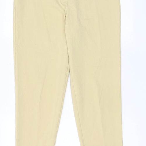 Steilmann Womens Yellow Polyester Trousers Size 14 L29 in Regular Zip - Zip