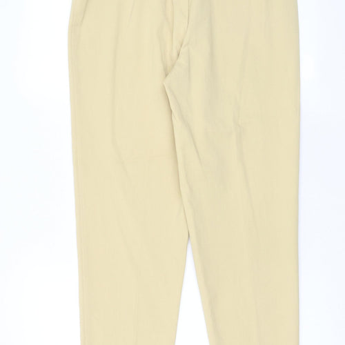 Steilmann Womens Yellow Polyester Trousers Size 14 L29 in Regular Zip - Zip