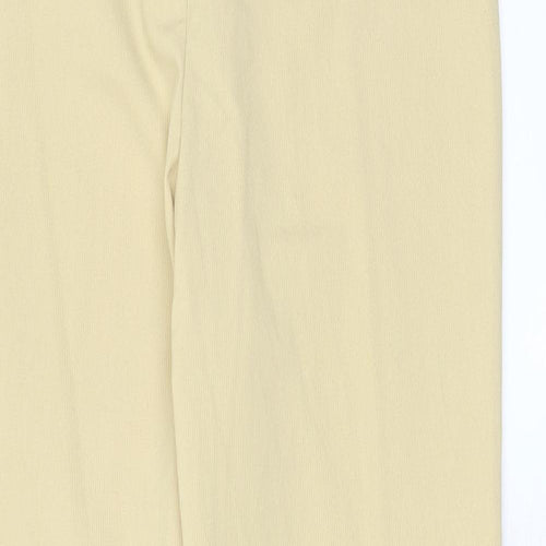Steilmann Womens Yellow Polyester Trousers Size 14 L29 in Regular Zip - Zip