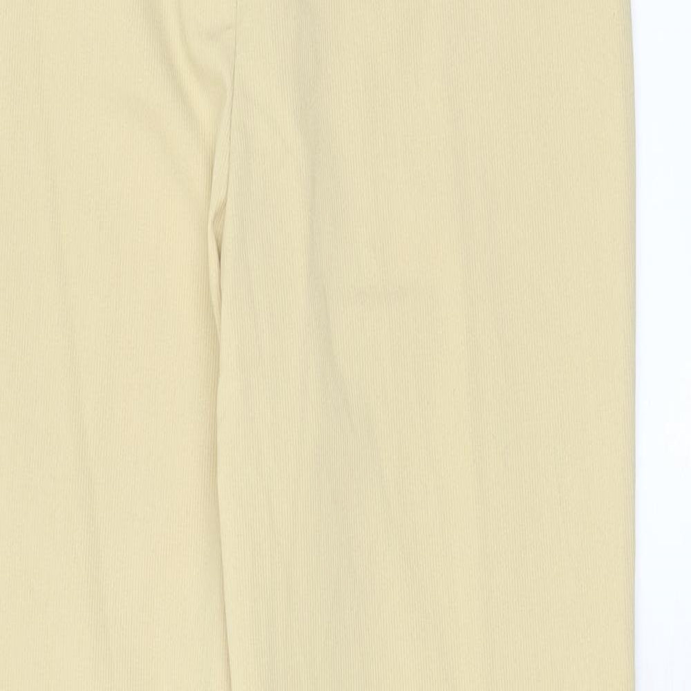 Steilmann Womens Yellow Polyester Trousers Size 14 L29 in Regular Zip - Zip