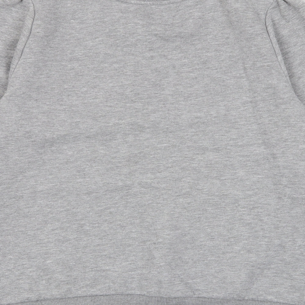 Marks and Spencer Womens Grey Cotton Pullover Sweatshirt Size 14 Pullover - Pleated Shoulders