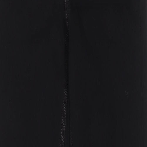 Marks and Spencer Womens Black Cotton Straight Jeans Size 10 L32 in Regular Zip - Pockets