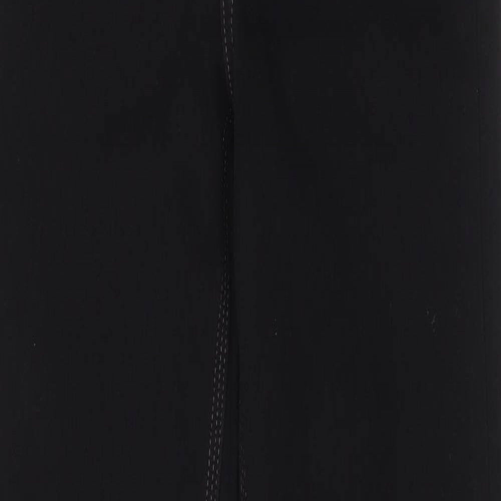 Marks and Spencer Womens Black Cotton Straight Jeans Size 10 L32 in Regular Zip - Pockets