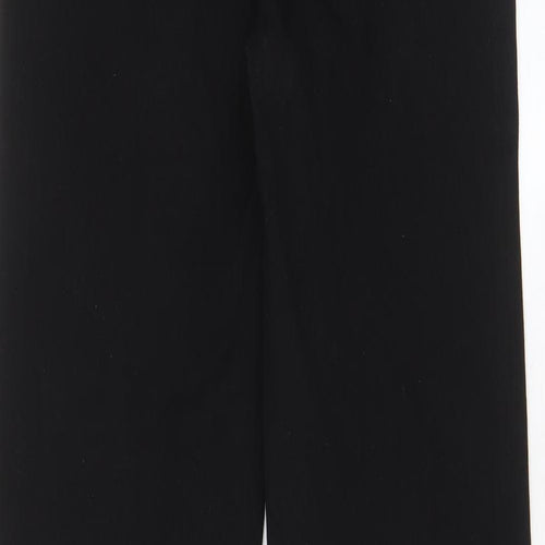 Marks and Spencer Womens Black Cotton Straight Jeans Size 10 L32 in Regular Zip - Pockets