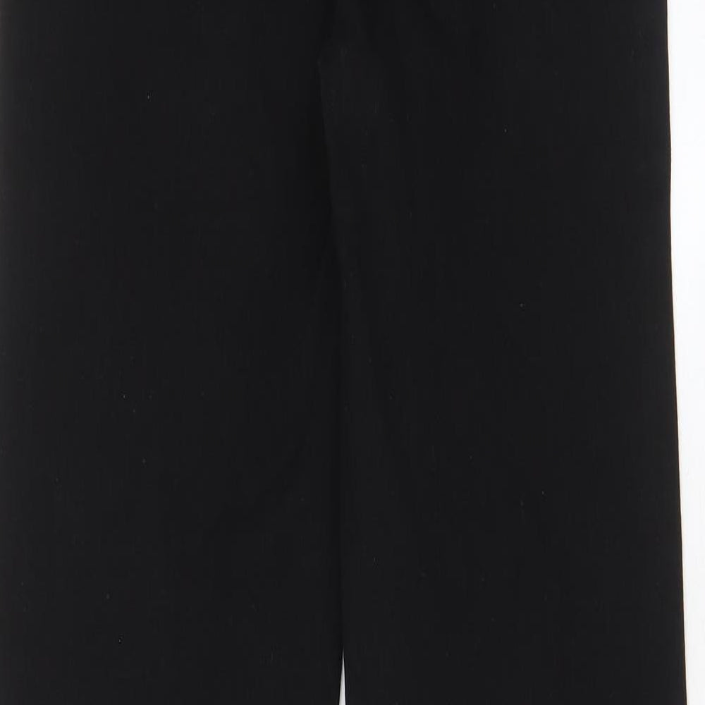 Marks and Spencer Womens Black Cotton Straight Jeans Size 10 L32 in Regular Zip - Pockets
