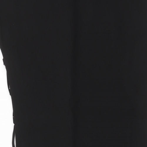 Zara Womens Black Polyester Straight & Pencil Skirt Size S Zip - Side cut out