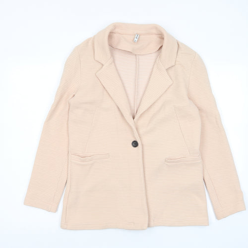 Stradivarius Womens Pink Jacket Blazer Size S Button - Pockets