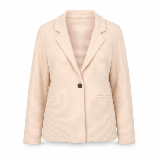 Front view of Stradivarius women’s pink jacket blazer, size S, button - pockets