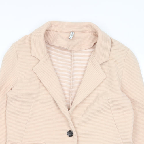 Stradivarius Womens Pink Jacket Blazer Size S Button - Pockets