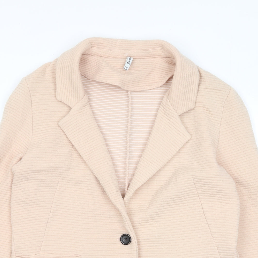 Stradivarius Womens Pink Jacket Blazer Size S Button - Pockets