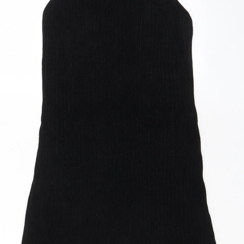 Fathi Womens Black Viscose Tank Dress Size S Scoop Neck Pullover