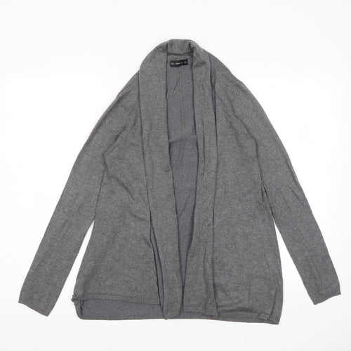 Zara Womens Grey V-Neck Viscose Cardigan Jumper Size M - Open