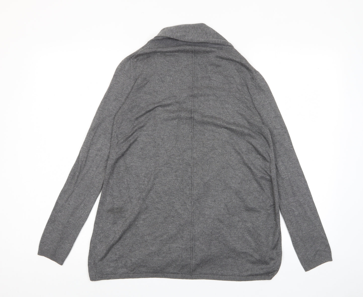 Zara Womens Grey V-Neck Viscose Cardigan Jumper Size M - Open