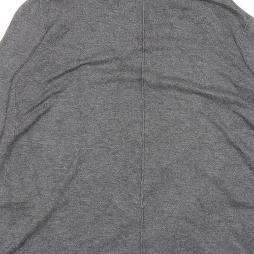 Zara Womens Grey V-Neck Viscose Cardigan Jumper Size M - Open