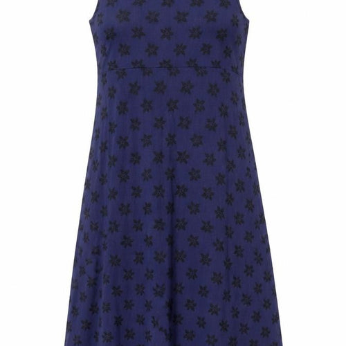Oasis Womens Blue Floral Viscose A-Line Size 10 Scoop Neck Pullover - Embroidered