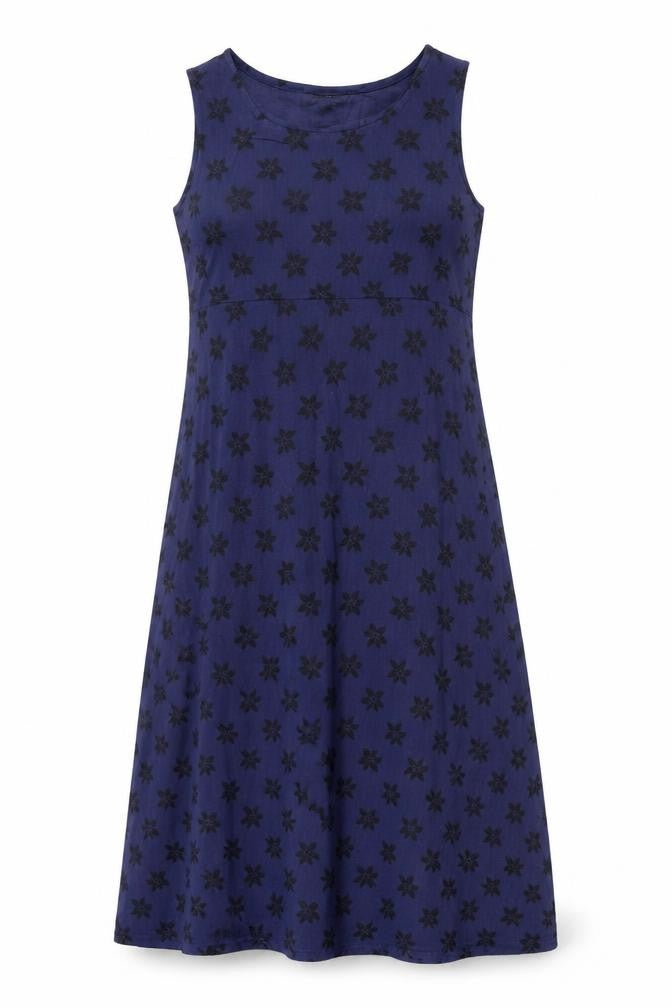 Oasis Womens Blue Floral Viscose A-Line Size 10 Scoop Neck Pullover - Embroidered