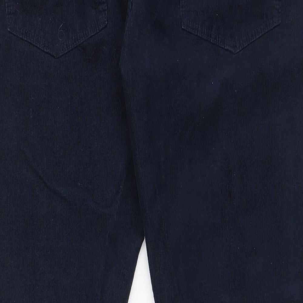 Marks and Spencer Mens Blue Cotton Trousers Size 38 in L29 in Slim Zip - Short Leg, Pockets