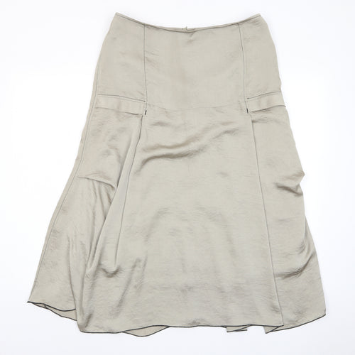 Garella Womens Green Polyester A-Line Skirt Size 32 in Zip