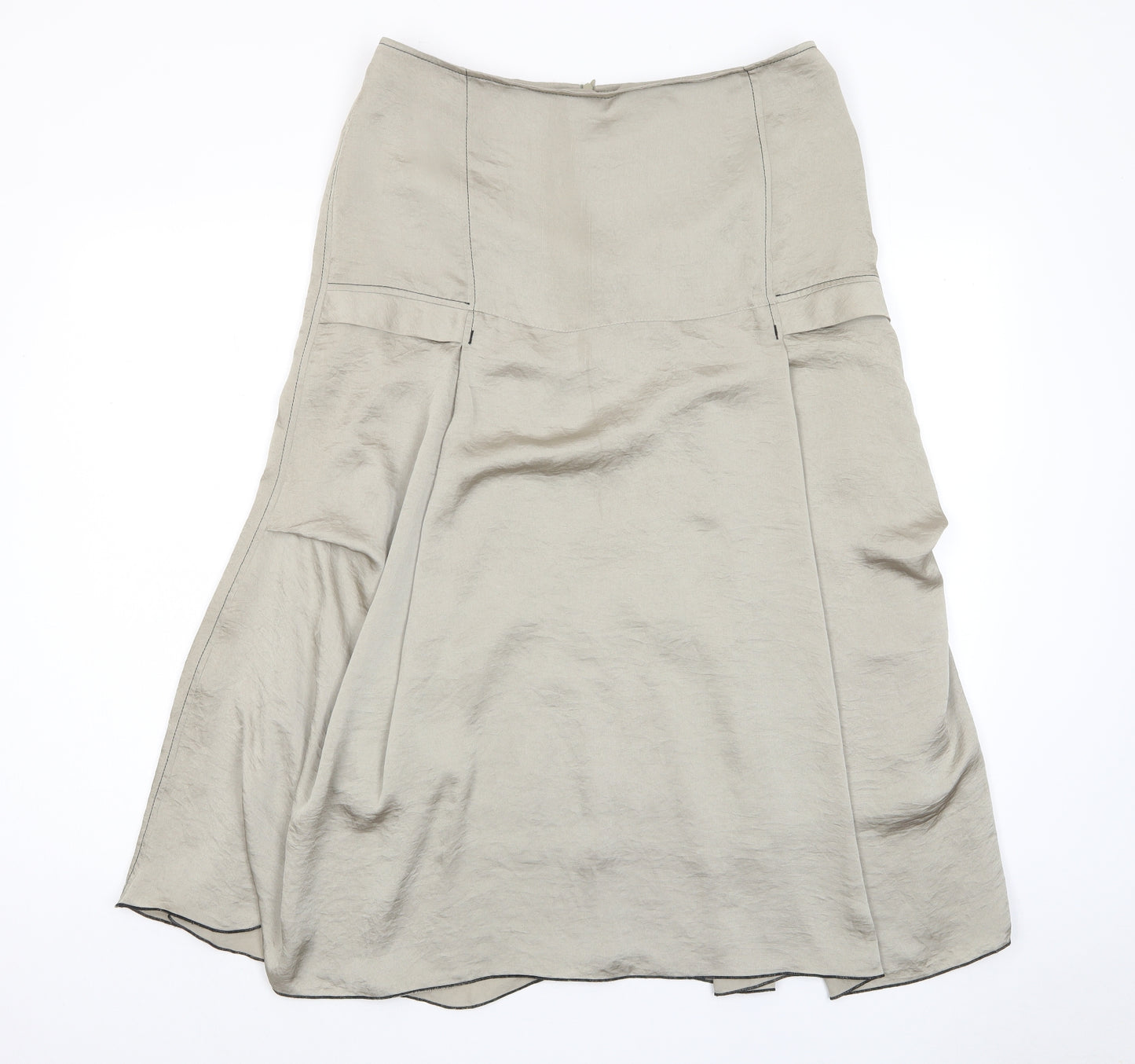 Garella Womens Green Polyester A-Line Skirt Size 32 in Zip