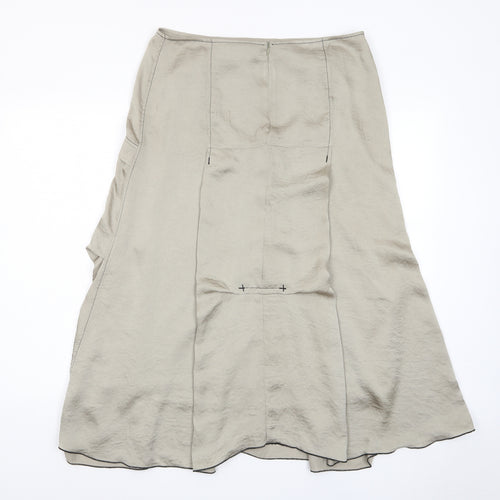 Garella Womens Green Polyester A-Line Skirt Size 32 in Zip