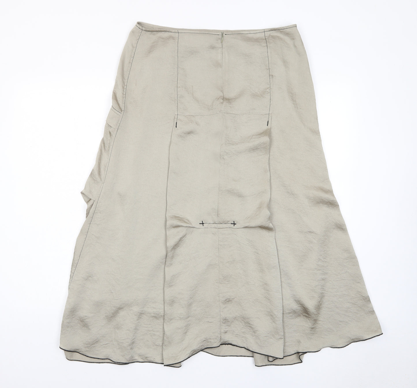 Garella Womens Green Polyester A-Line Skirt Size 32 in Zip