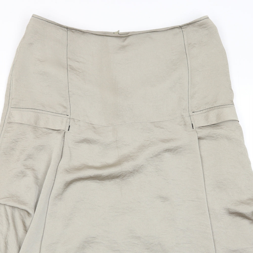 Garella Womens Green Polyester A-Line Skirt Size 32 in Zip