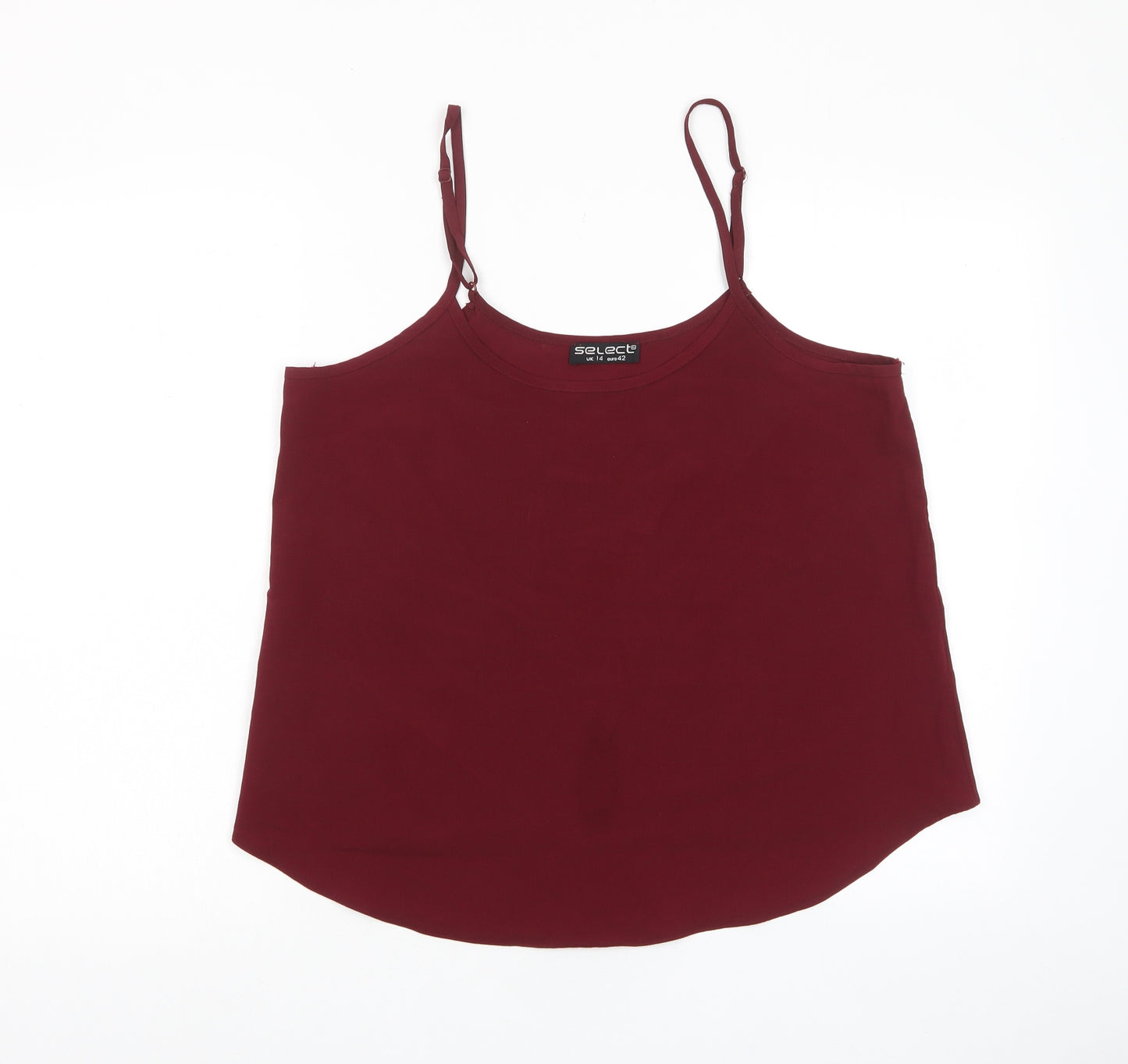 Select Womens Red Polyester Camisole Tank Size 14 Scoop Neck