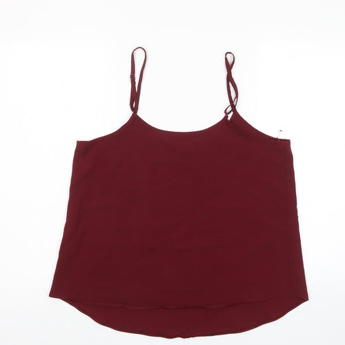 Select Womens Red Polyester Camisole Tank Size 14 Scoop Neck