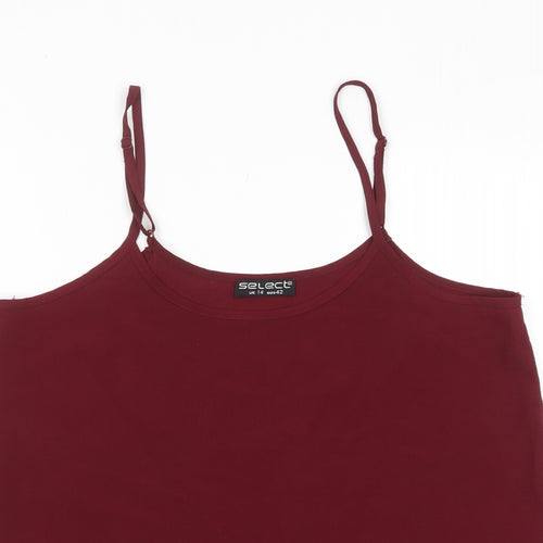 Select Womens Red Polyester Camisole Tank Size 14 Scoop Neck