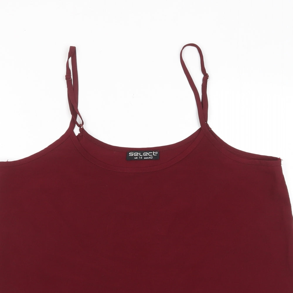 Select Womens Red Polyester Camisole Tank Size 14 Scoop Neck