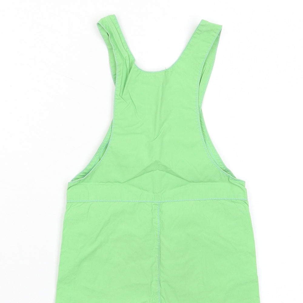 BluKids Boys Green Cotton Dungaree One-Piece Size 12 Months Button - Embroidered