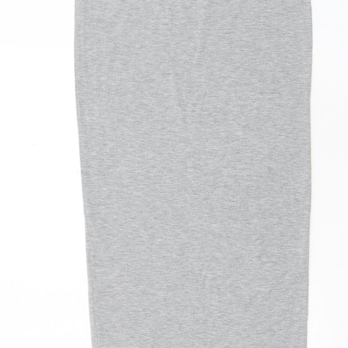 PRETTYLITTLETHING Womens Grey Viscose Bandage Skirt Size 8