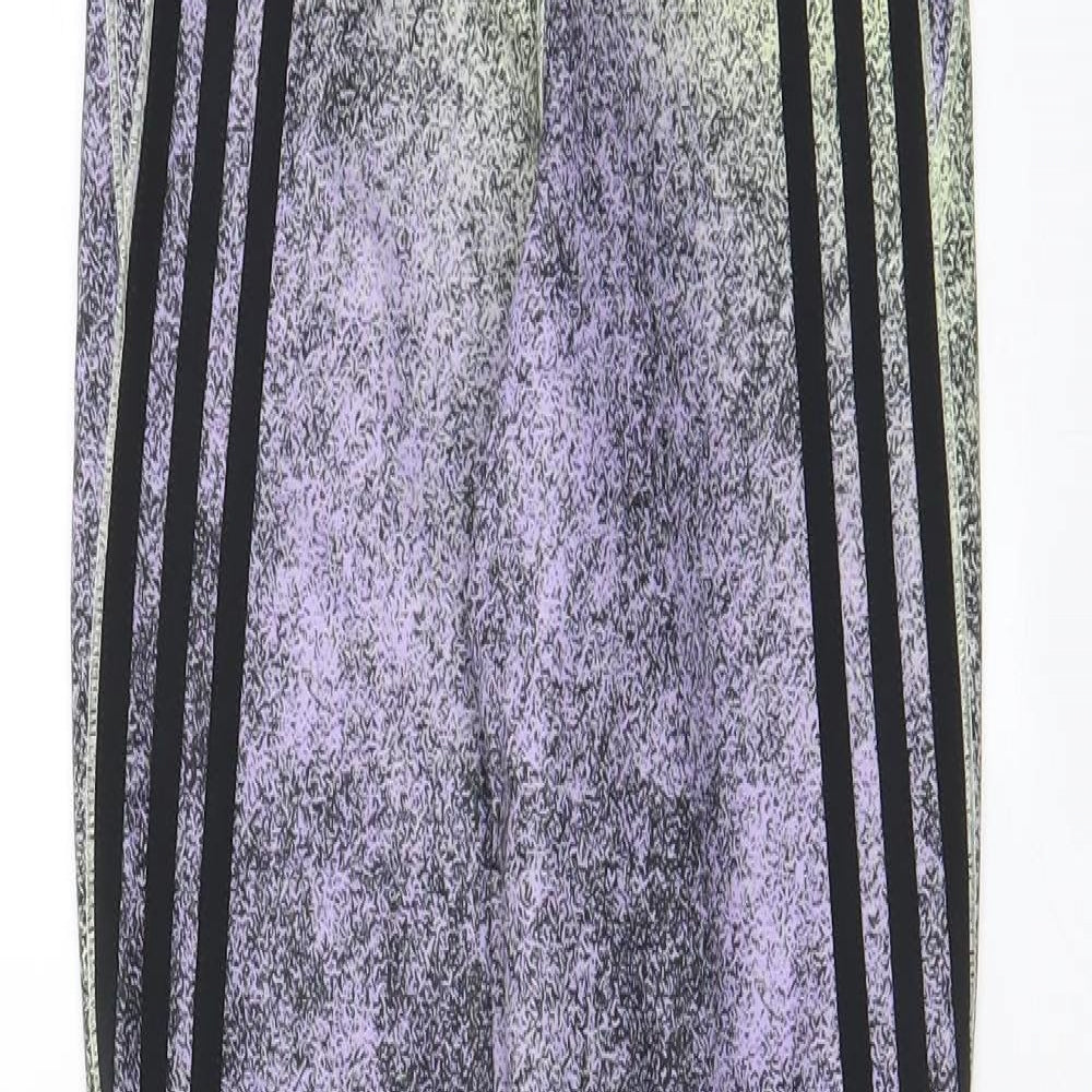 adidas Womens Multicoloured Polyester Capri Leggings Size 4 L25 in Regular Pullover - Logo