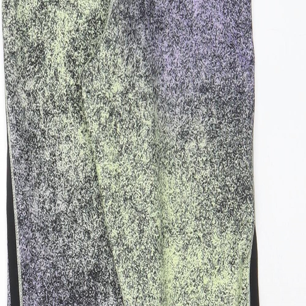 adidas Womens Multicoloured Polyester Capri Leggings Size 4 L25 in Regular Pullover - Logo
