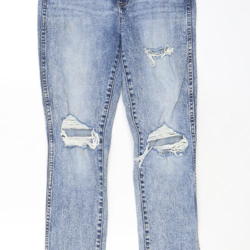 Gap Womens Blue Cotton Straight Jeans Size 27 in L27 in Regular Zip - Pockets