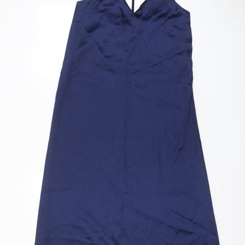 Zara Womens Blue Polyester A-Line Size S Halter Pullover