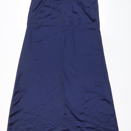 Zara Womens Blue Polyester A-Line Size S Halter Pullover