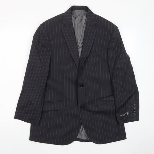 Austin Reed Mens Grey Striped Wool Jacket Suit Jacket Size 40 Regular - Inside pockets