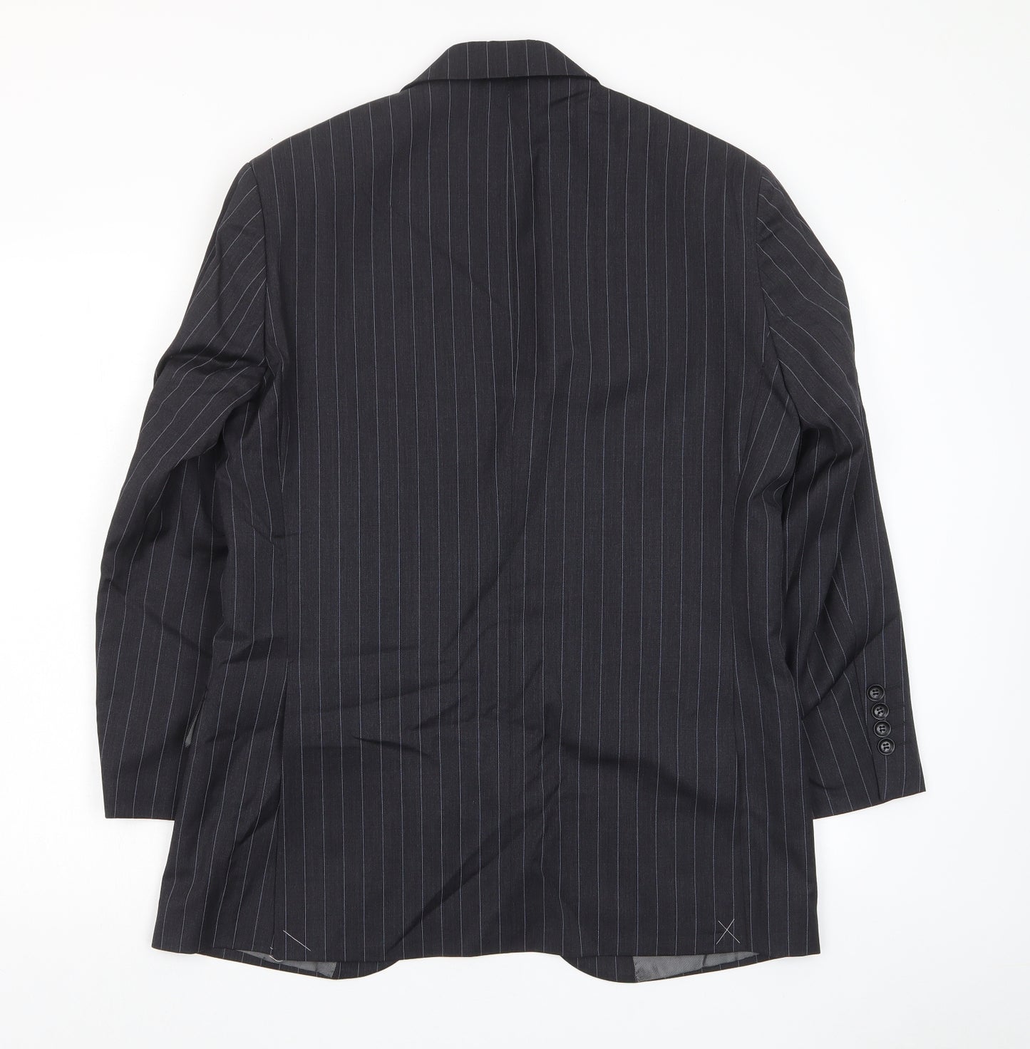 Austin Reed Mens Grey Striped Wool Jacket Suit Jacket Size 40 Regular - Inside pockets
