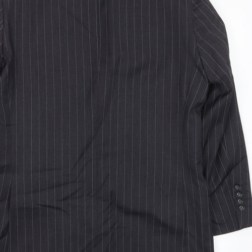Austin Reed Mens Grey Striped Wool Jacket Suit Jacket Size 40 Regular - Inside pockets