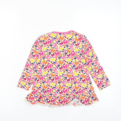 Mini Club Girls Multicoloured Floral Cotton A-Line Size 2-3 Years Crew Neck Pullover - Butterfly