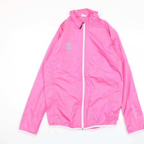 Elite Cycling Project Womens Pink Jacket Size L Zip - Pockets