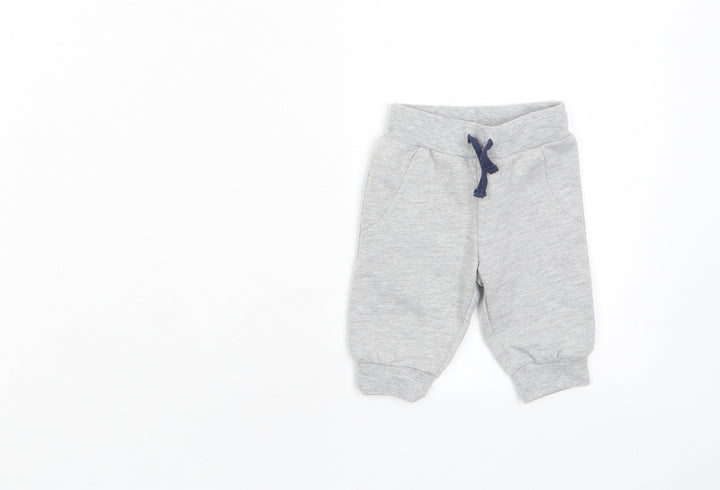 Disney Boys Grey Polyester Jogger Trousers Size 0-3 Months Drawstring - Pockets