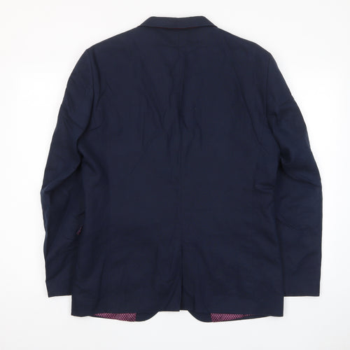 NEXT Mens Blue Cotton Jacket Suit Jacket Size 40 Regular - Inside pockets