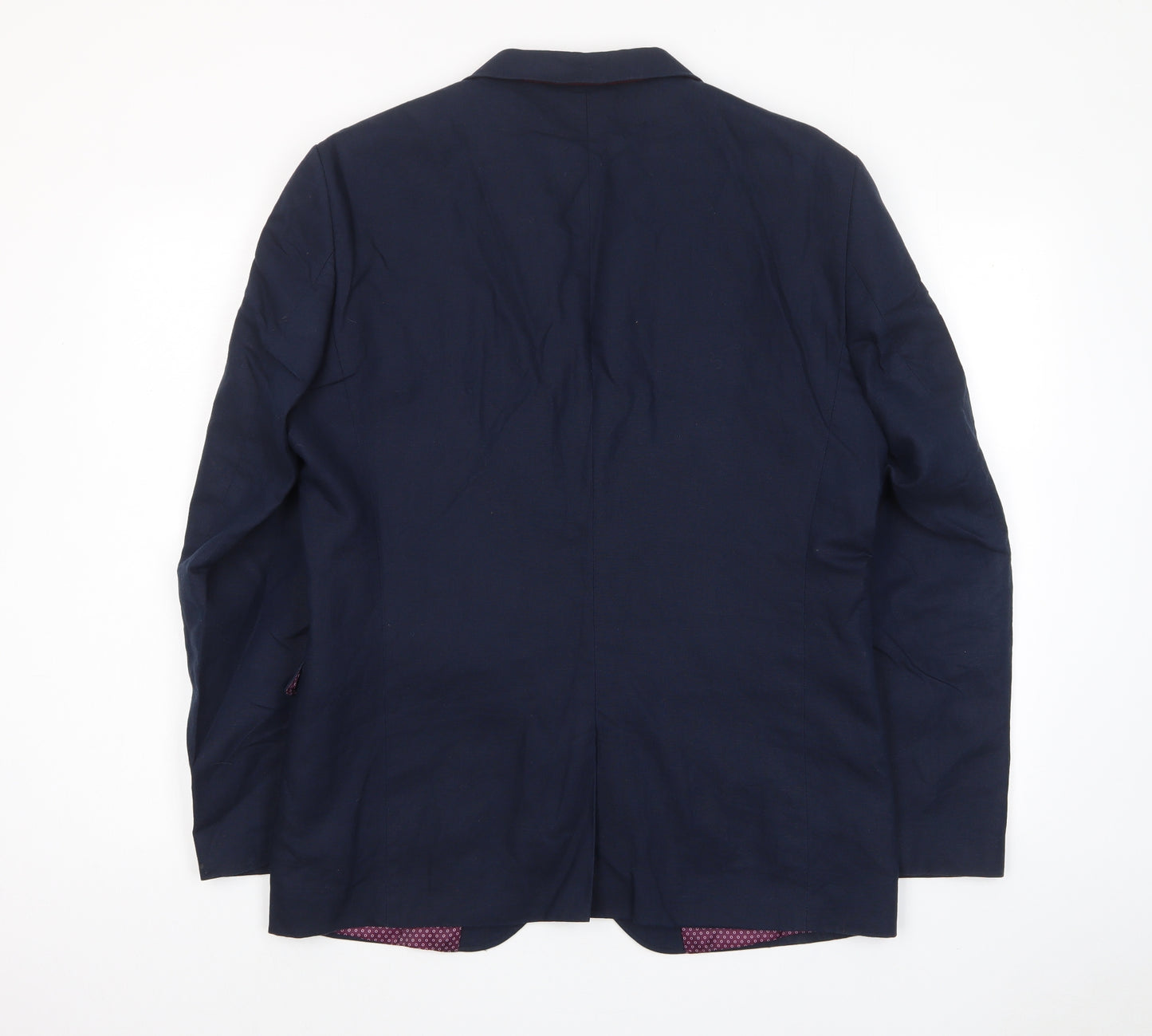 NEXT Mens Blue Cotton Jacket Suit Jacket Size 40 Regular - Inside pockets